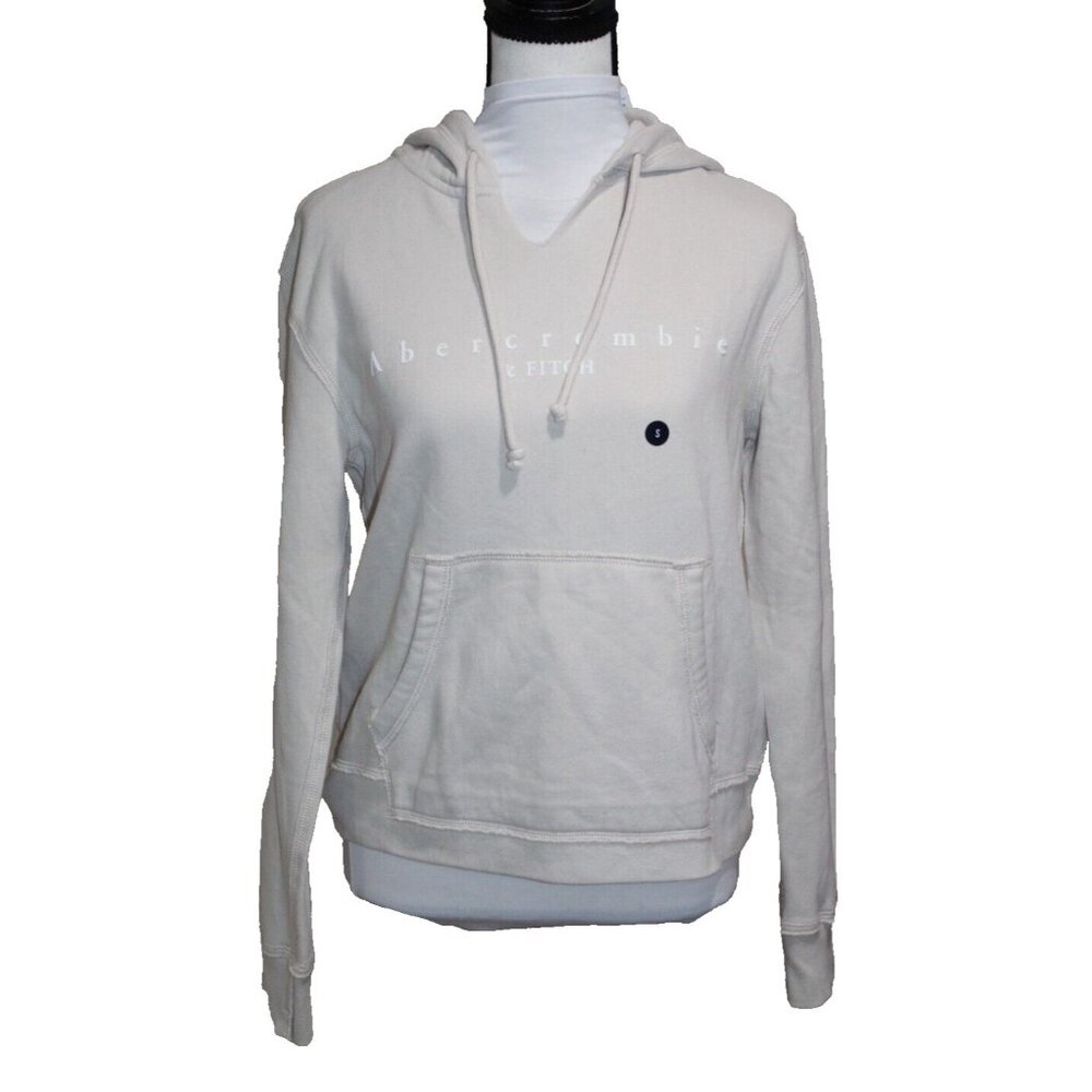 NWT Abercrombie & Fitch Sweatshirt Womens S Cream Oversized Soft A&F Fleece NEW